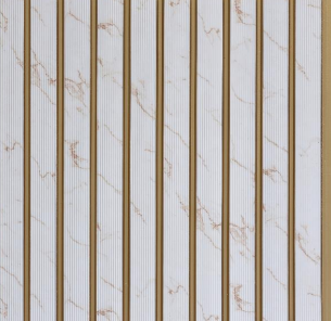 White Marble Interlock Wpc Louvers & Stone 9.5x1 Ft - Pn 02727 P
