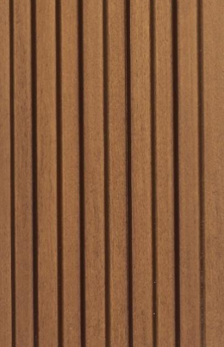 Interlock Charcoal Louvers Wood Warm Walnut 9.5x0.38 Ft - Pn 02717 R
