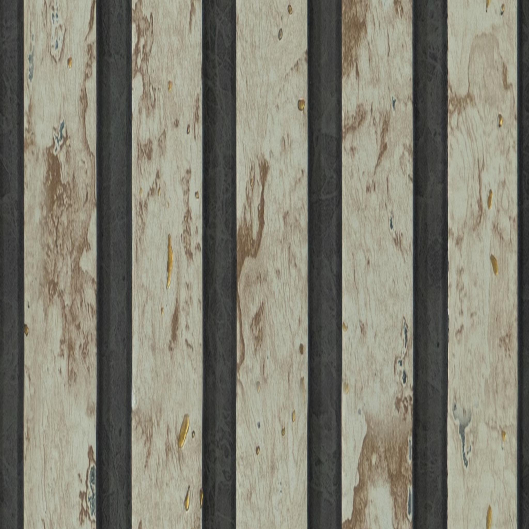 Grey Stone Charcoal Louvers Panel Marble & 8x0.41 Ft - Pn 04551