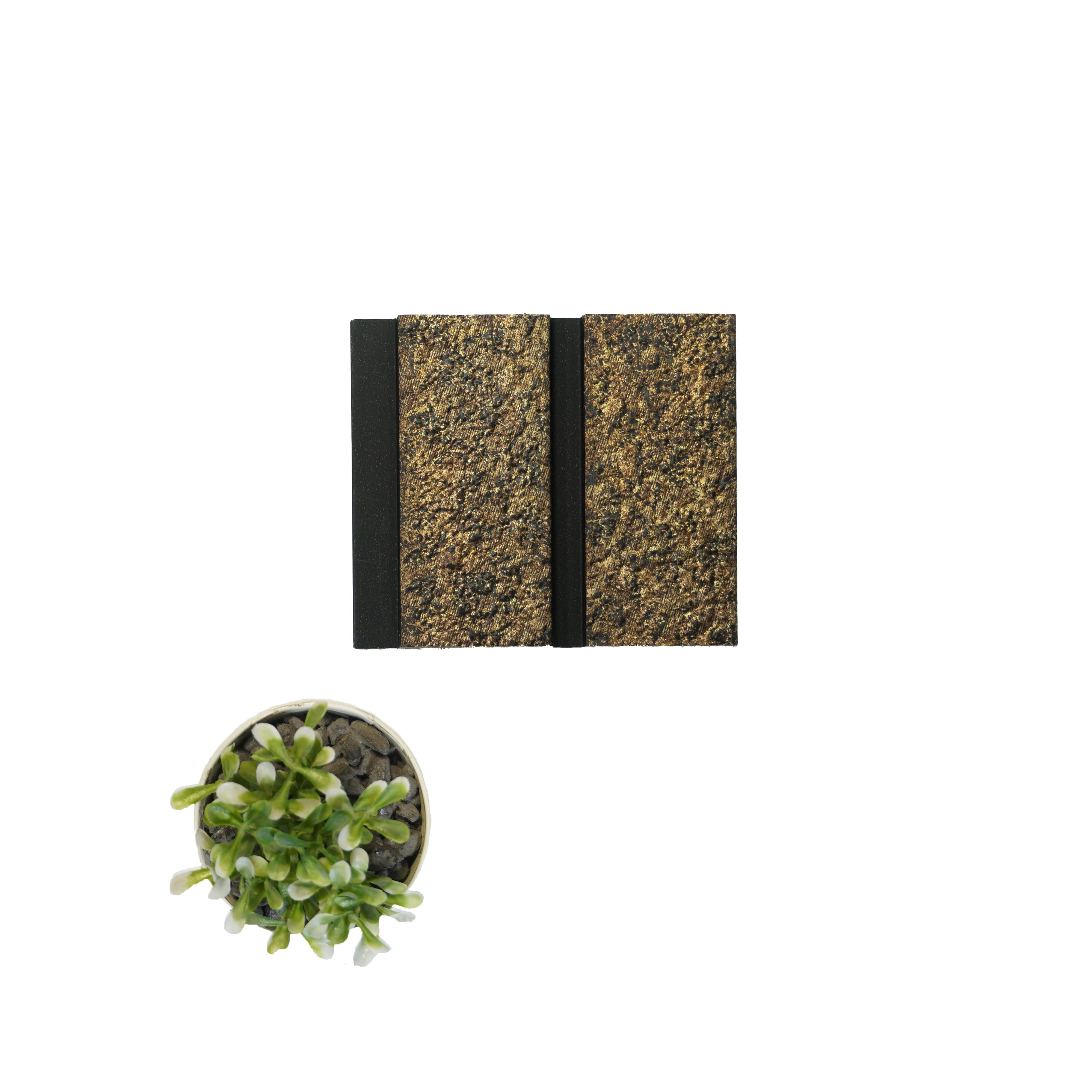 Brown Stone Charcoal Louvers Panel Marble & 8x0.41 Ft - Pn 04554