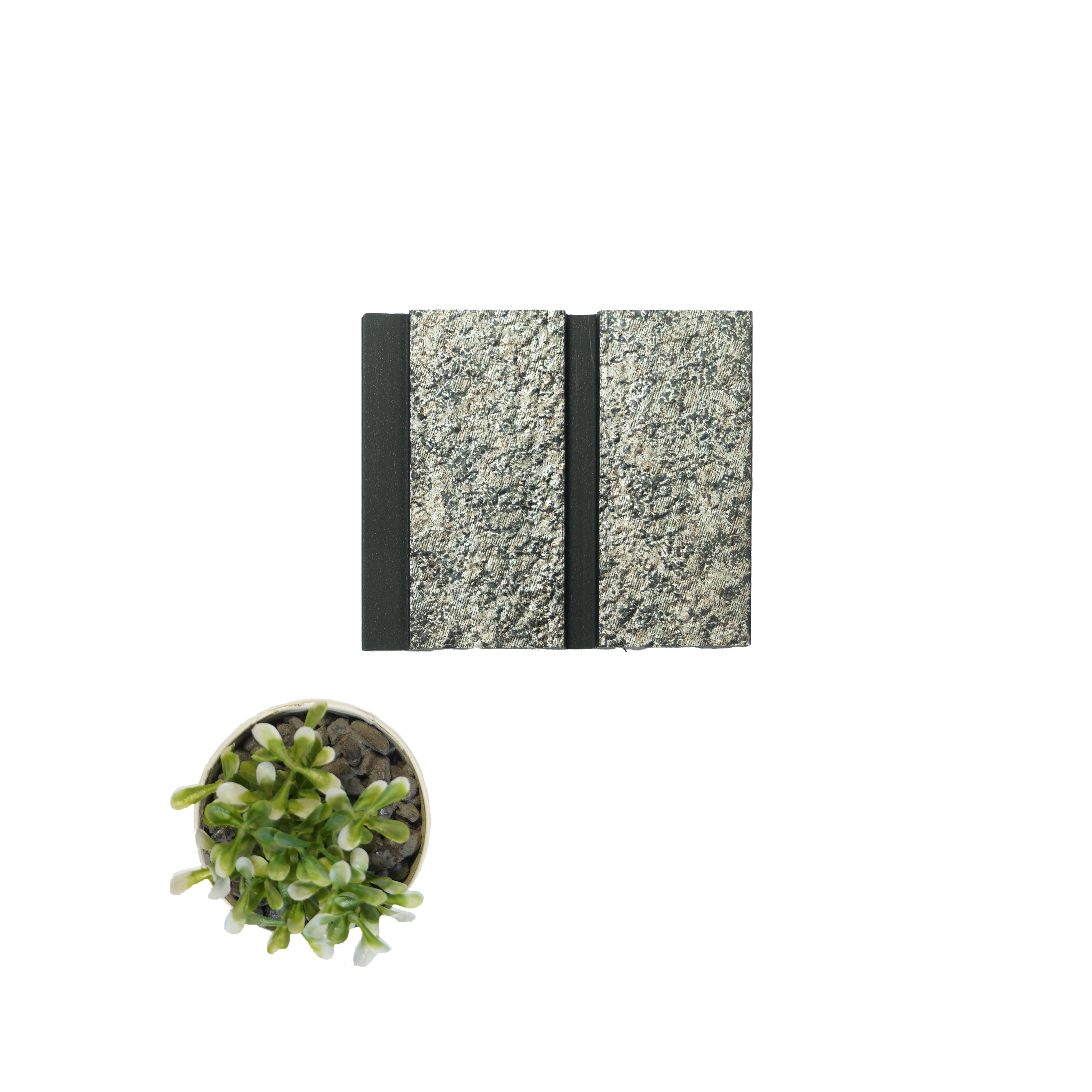 Grey Stone Charcoal Louvers Panel Marble & 8x0.41 Ft - Pn 04555