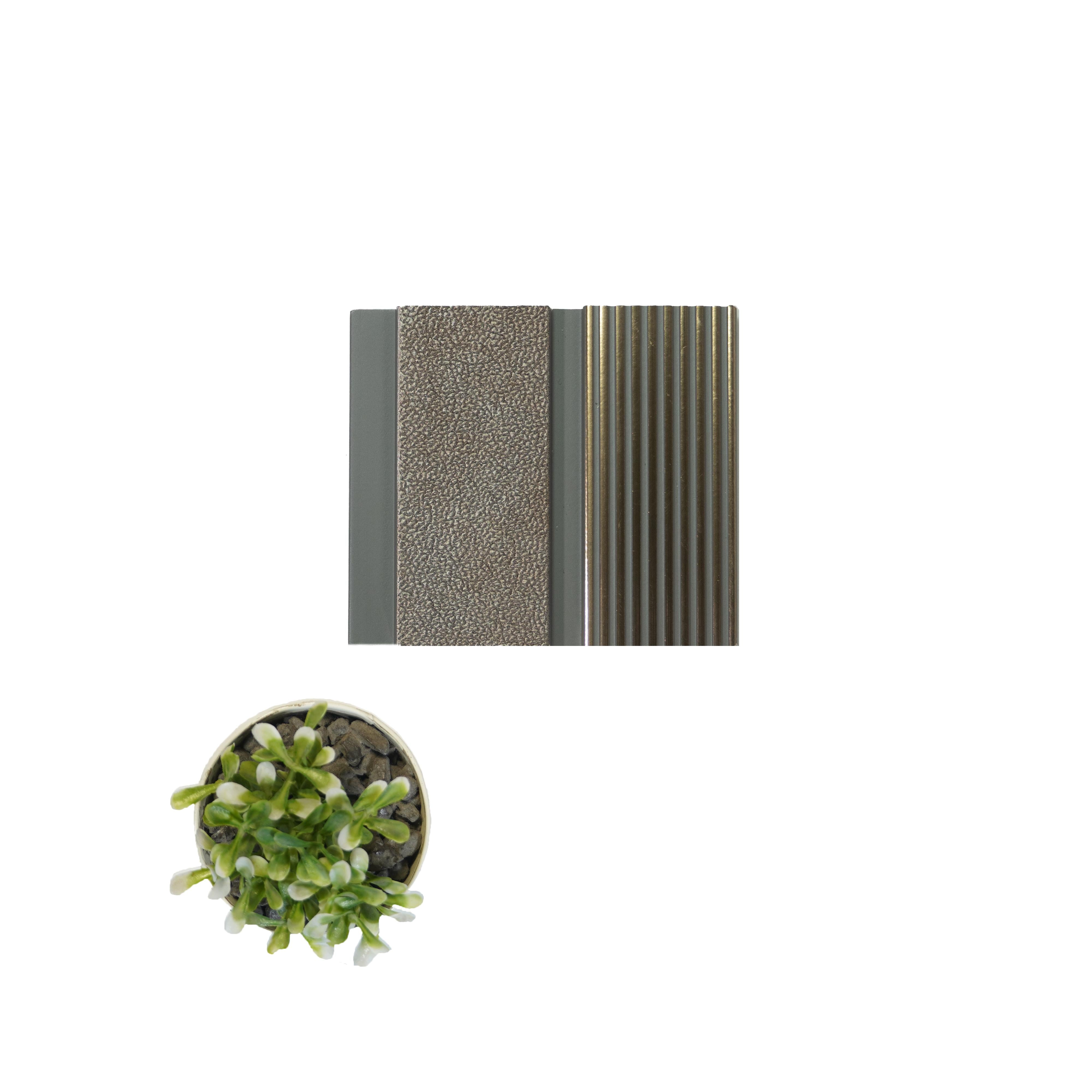 Brown Patterned Charcoal Louver Designer 8x0.41 Ft - Pn 04549