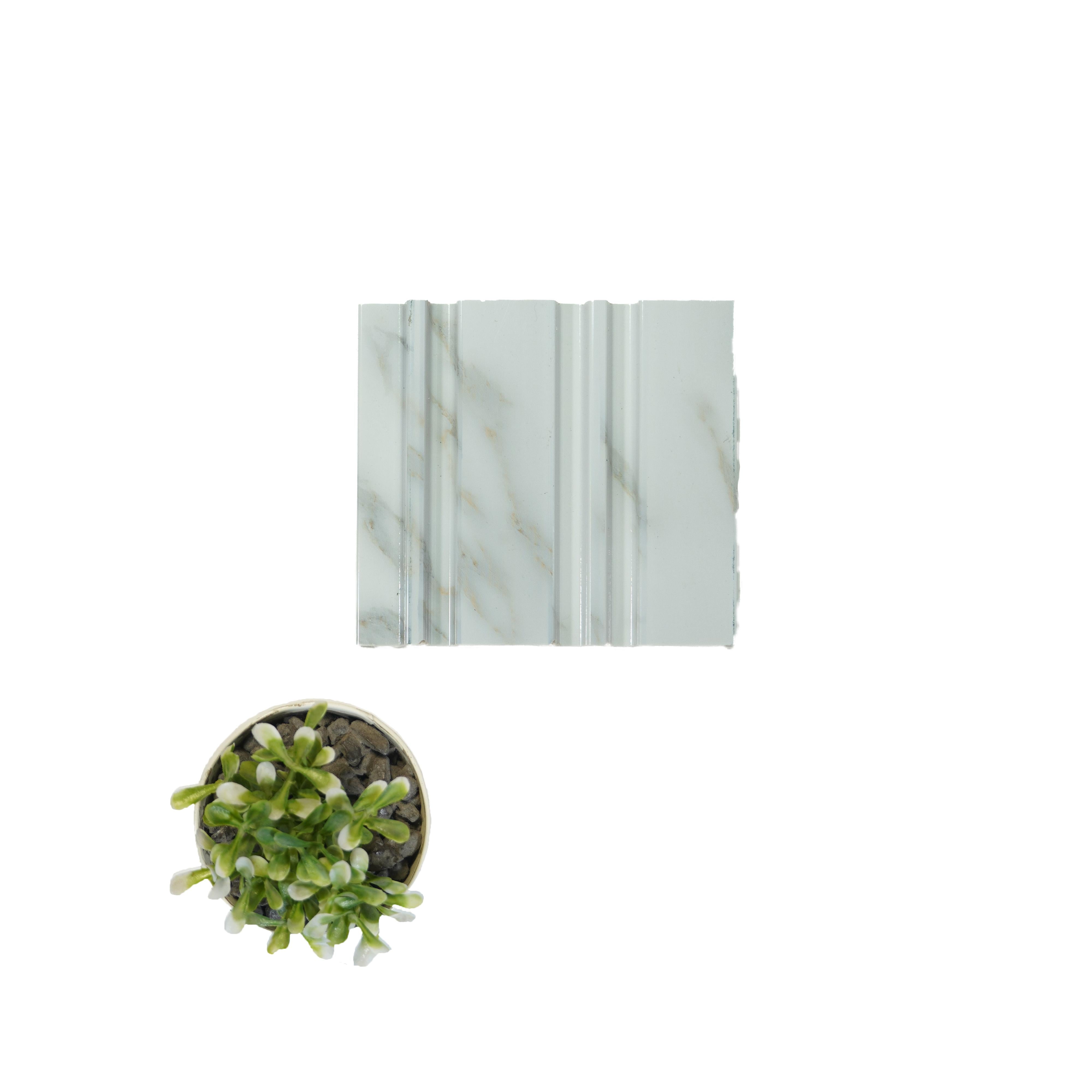 Grey Marble Charcoal Louver & Stone 8x0.41 Ft - Pn 04548