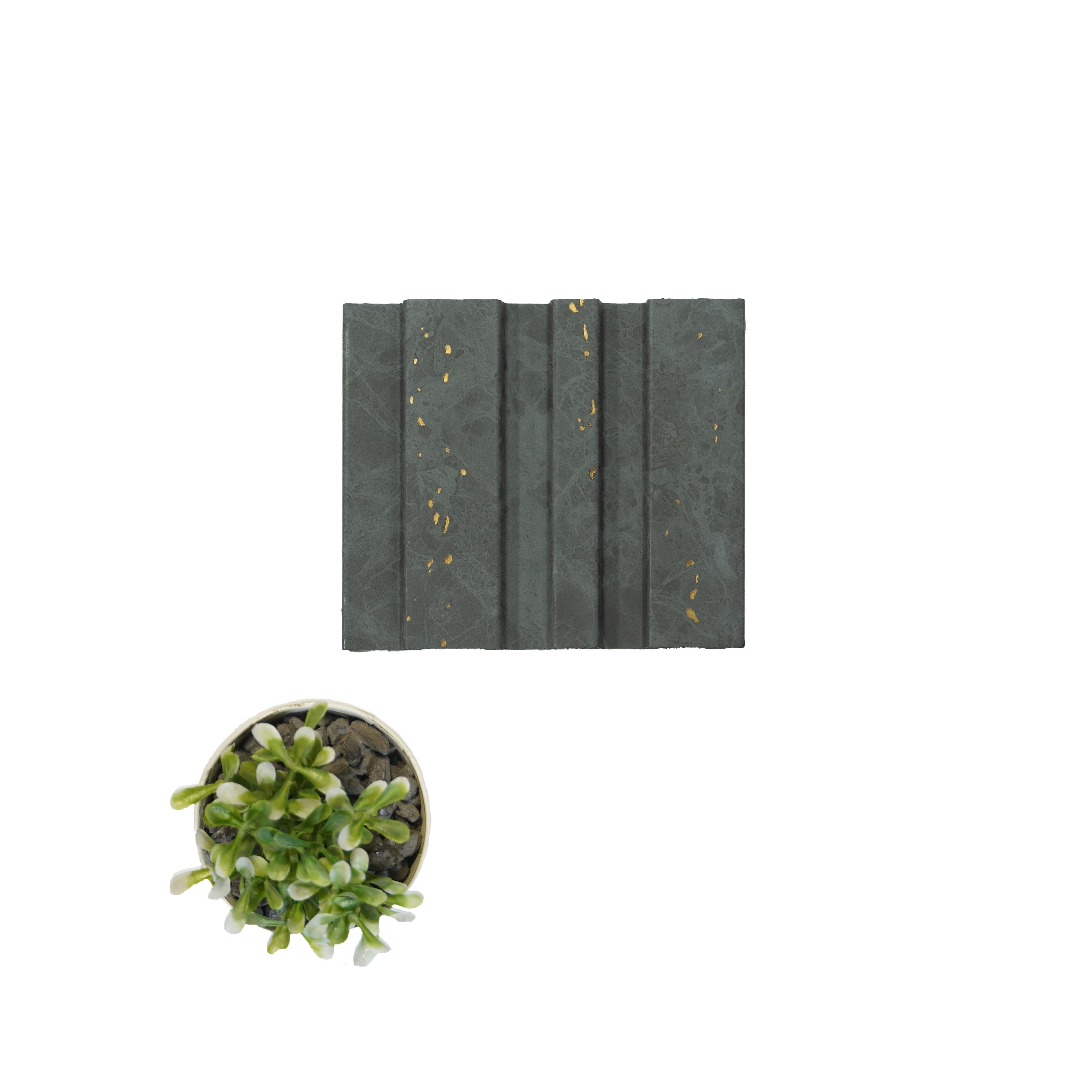 Grey Marble Charcoal Louver & Stone 8x0.41 Ft - Pn 04558