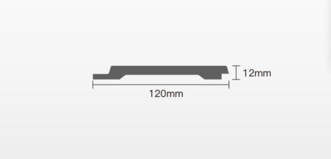 Interlock Charcoal Louvers Wood Grain Teak 9.5x0.4 Ft - Pn 02735 N