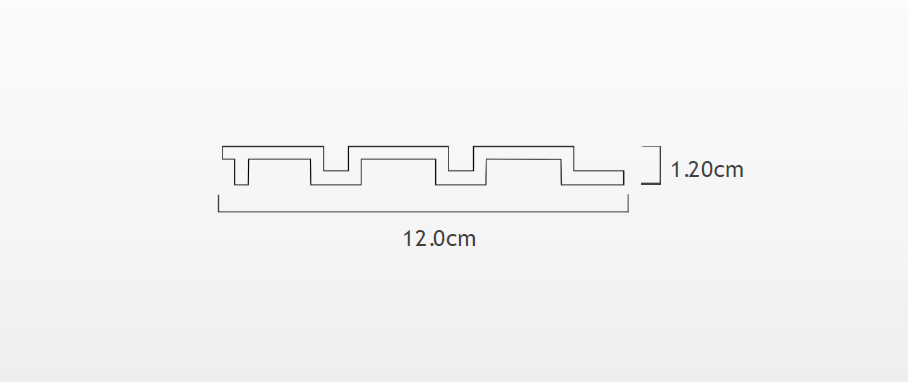 Interlock Charcoal Louvers Wood Dark Walnut 9.5x0.39 Ft - Pn 02718 S
