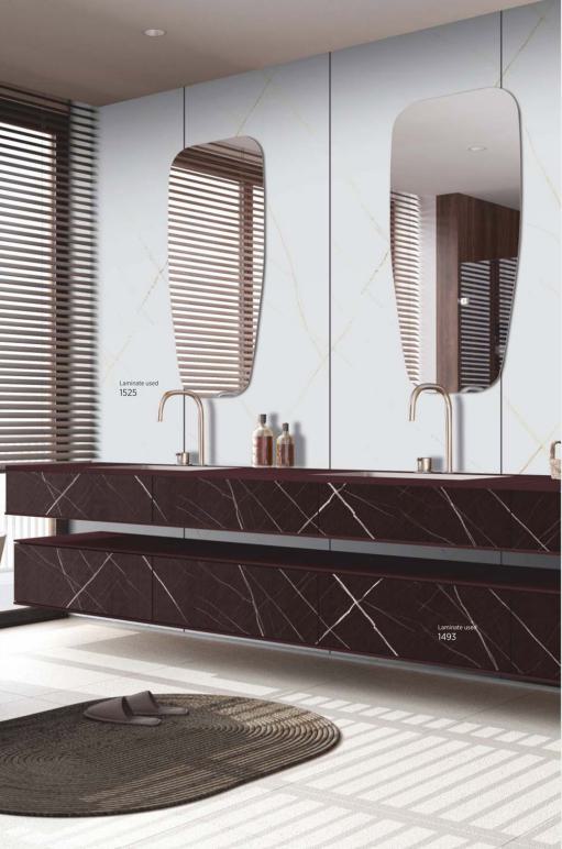 Naro Marmo Stone Flute Fluted Laminate 8x4 ft Texture 1 mm - 1493 A