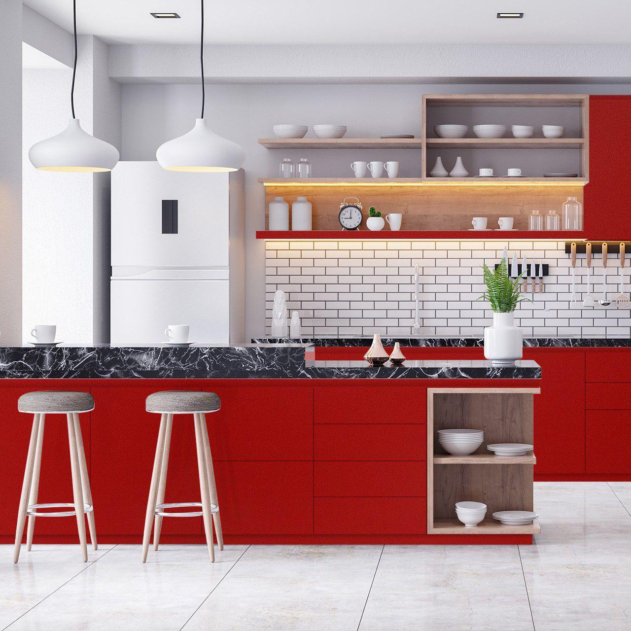 Red Flame Plain Laminate 8x4 ft Super Matte 1 mm - 3622 RSO
