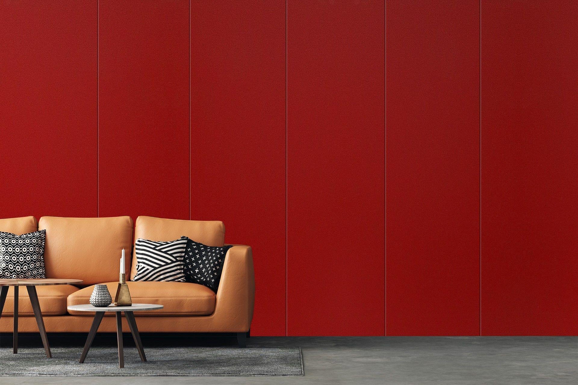 Red Flame Plain Laminate 8x4 ft Suede 1 mm - 3622 SUD