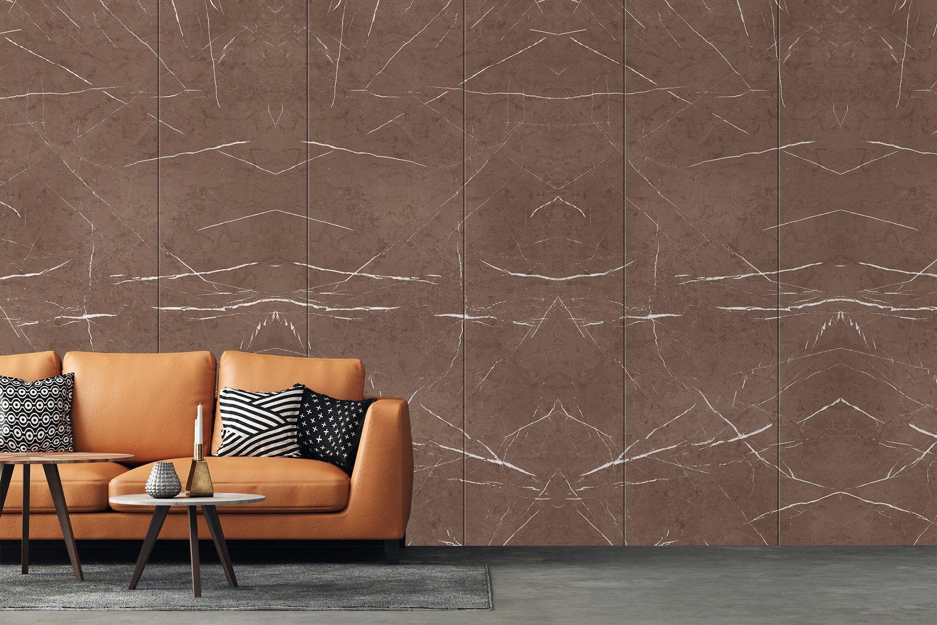 Pietra-Millet Brown Marble & Stone Laminate 8x4 ft High Gloss 1 mm - 3743 NGL