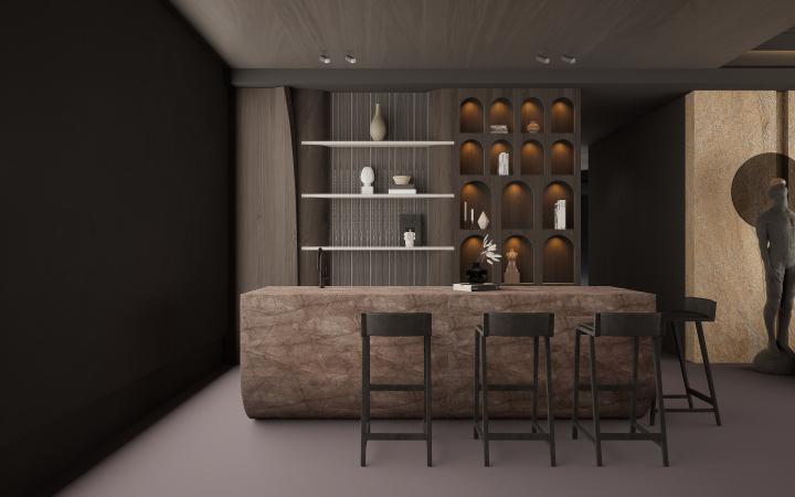 Grey Caspio Marble & Stone Laminate 8x4 ft High Gloss 1 mm - 3925 HG