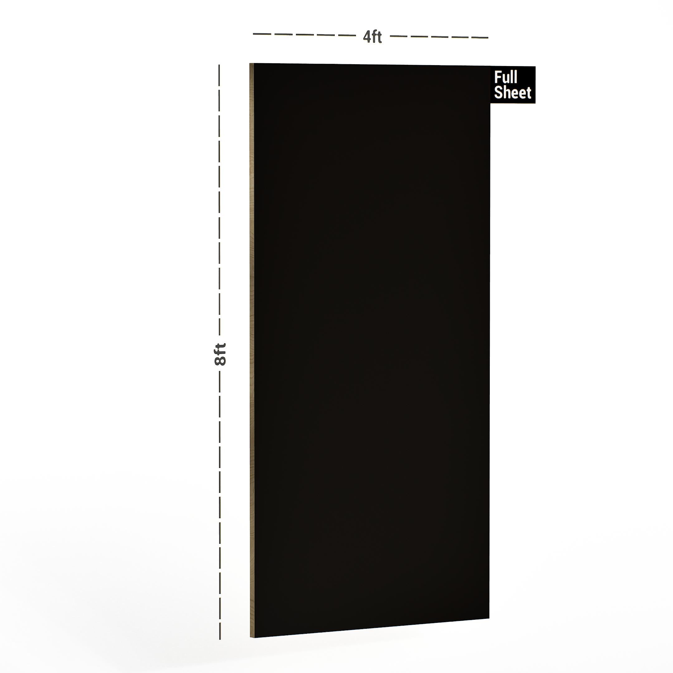 Black Plain Laminate 8x4 ft High Gloss 0.8 mm - 4465 HG