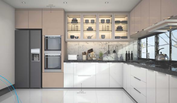 Beige Metallic Plain Laminate 8x4 ft Glossy 1 mm - 5123 DG
