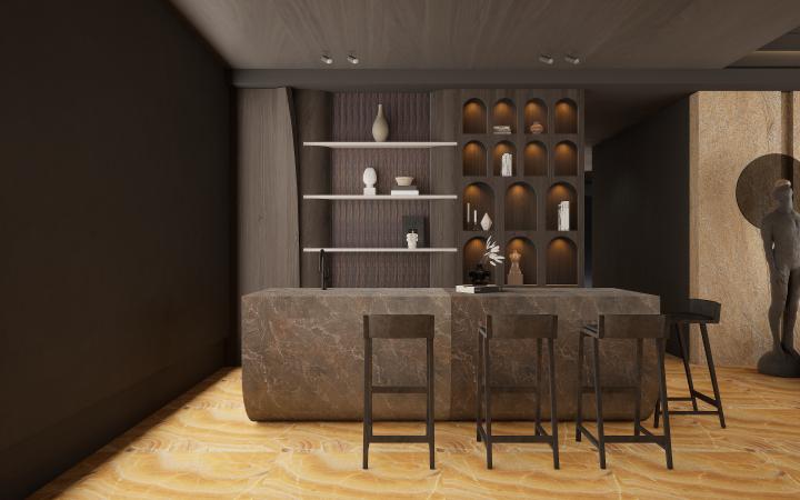 Tanned Marquina Marble & Stone Laminate 8x4 ft 1 mm - 5573 STN