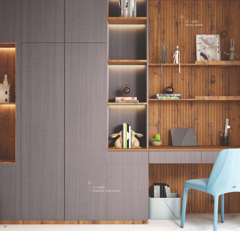 Graphite Grey Decor Marble & Stone Laminate 8x4 ft Texture 1 mm - 5580 U