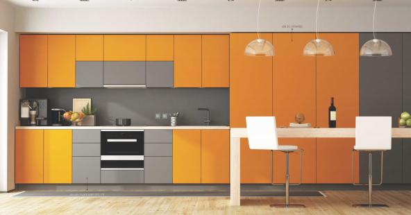 Orange Plain Laminate 8x4 ft Glossy 1 mm - 608 DG