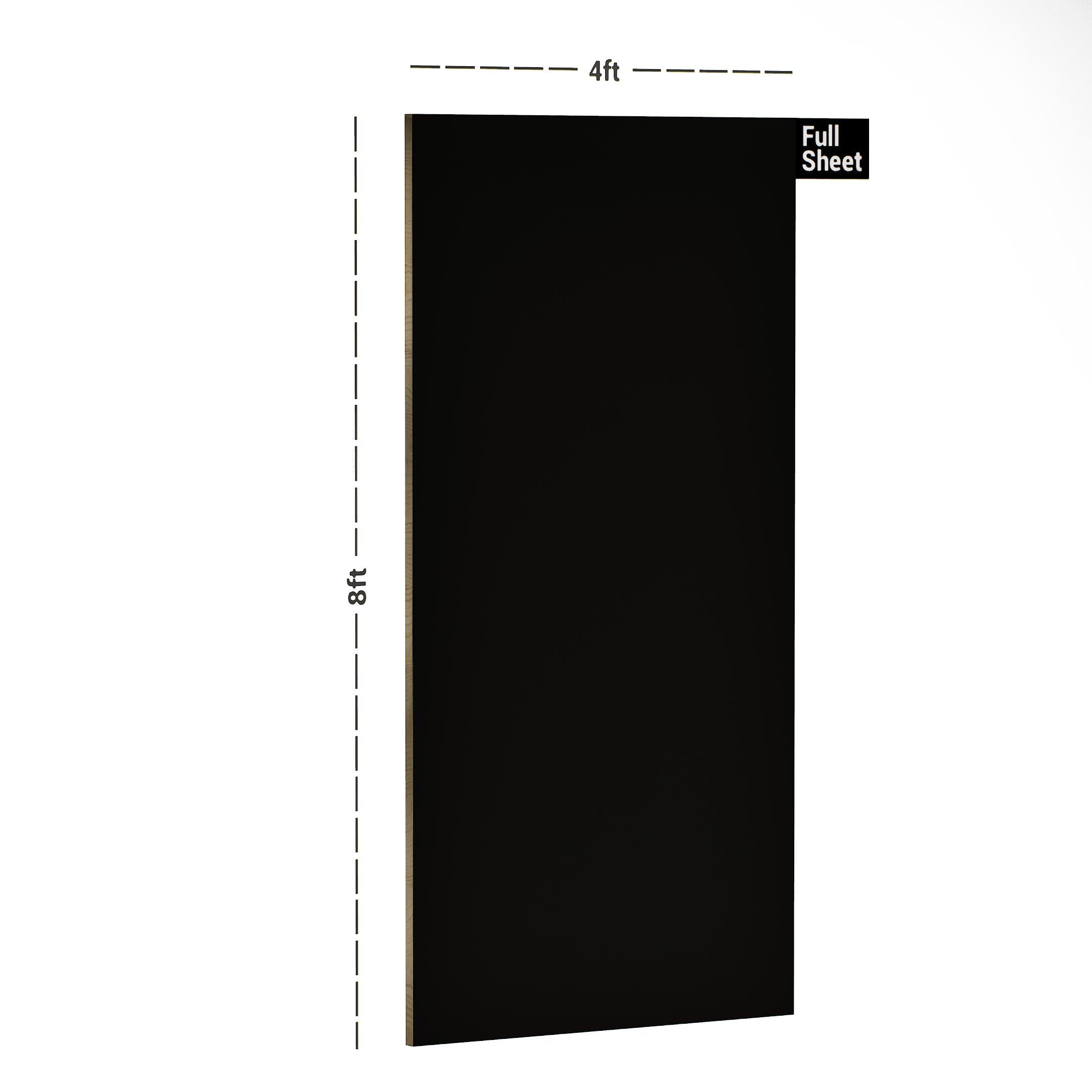 Black Plain Laminate 8x4 ft High Gloss 1 mm - 6986 EHG