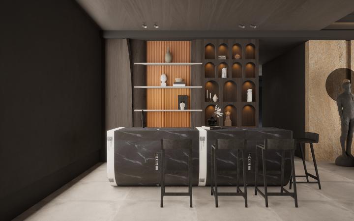 Black Marble & Stone Laminate 8x4 ft Texture 0.8 mm - 7107 CS