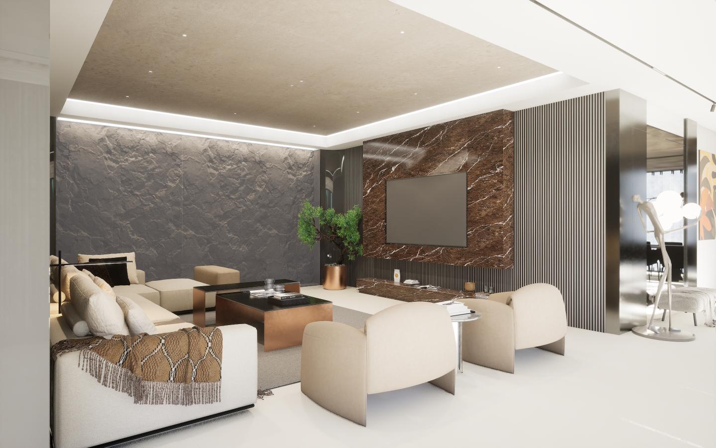 Estrie Marble & Stone Laminate 8x4 ft Glossy 0.8 mm - 84848 GL