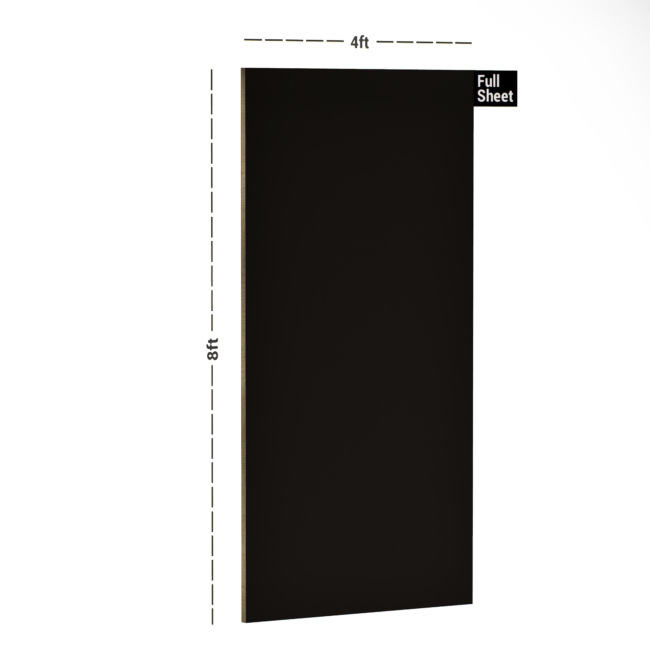 Black Plain Laminate 8x4 ft High Gloss 1 mm - 9106 MHG
