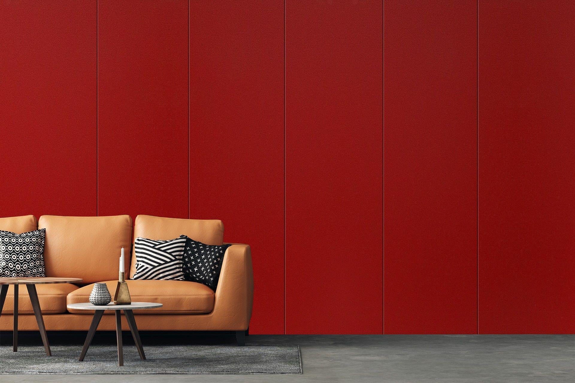 Red Flame Plain Laminate 8x4 ft Suede 1 mm - 93622 SUD
