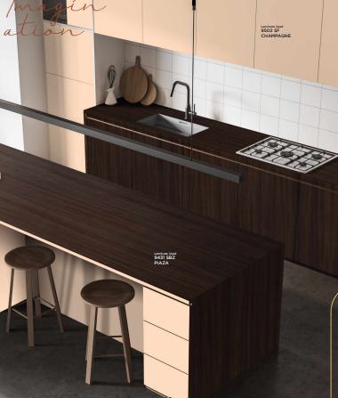 Champagne Plain Laminate 8x4 ft Suede 1 mm - 9502 SF