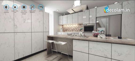 Porcelain Marble & Stone Laminate 8x4 ft High Gloss 1.5 mm - ARC 9669