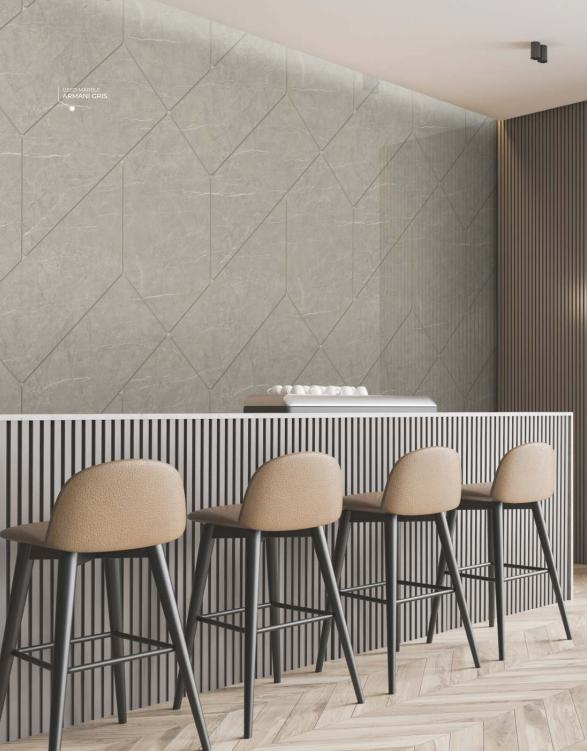 Marble & Stone Laminate 8x4 ft High Gloss 1.5 mm - Armani Gris