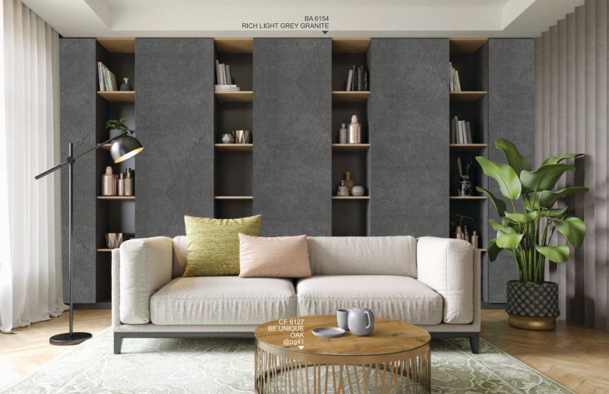 Rich Light Grey Granite Marble & Stone Laminate 8x4 ft Texture 1 mm - BA 6154