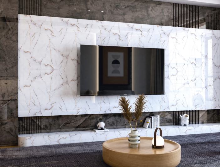 Liner Marble & Stone Laminate 8x4 ft High Gloss 1.5 mm - CC 57003