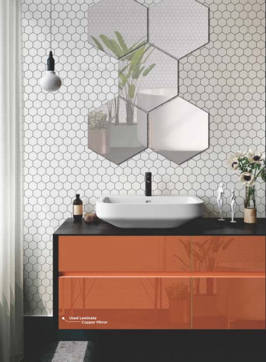 Plain Laminate 8x4 ft High Gloss 1.5 mm - Copper Mirror