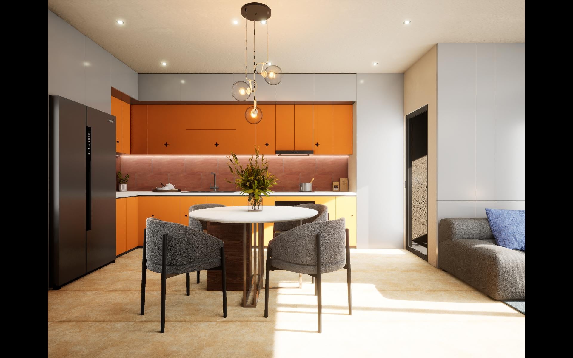 Orange The One Plain Laminate 8x4 ft Glossy 1 mm - DG 608