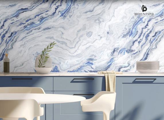 Ice Blue Marble & Stone Laminate 8x4 ft Texture 1 mm - DG 615