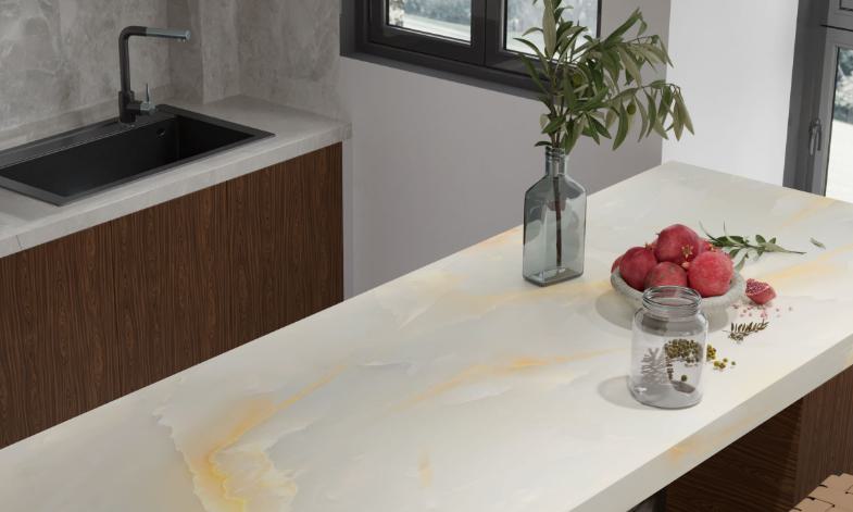 SK Ice Onyx Marble & Stone Laminate 8x4 ft Super Matte 0.8 mm - DG 8108