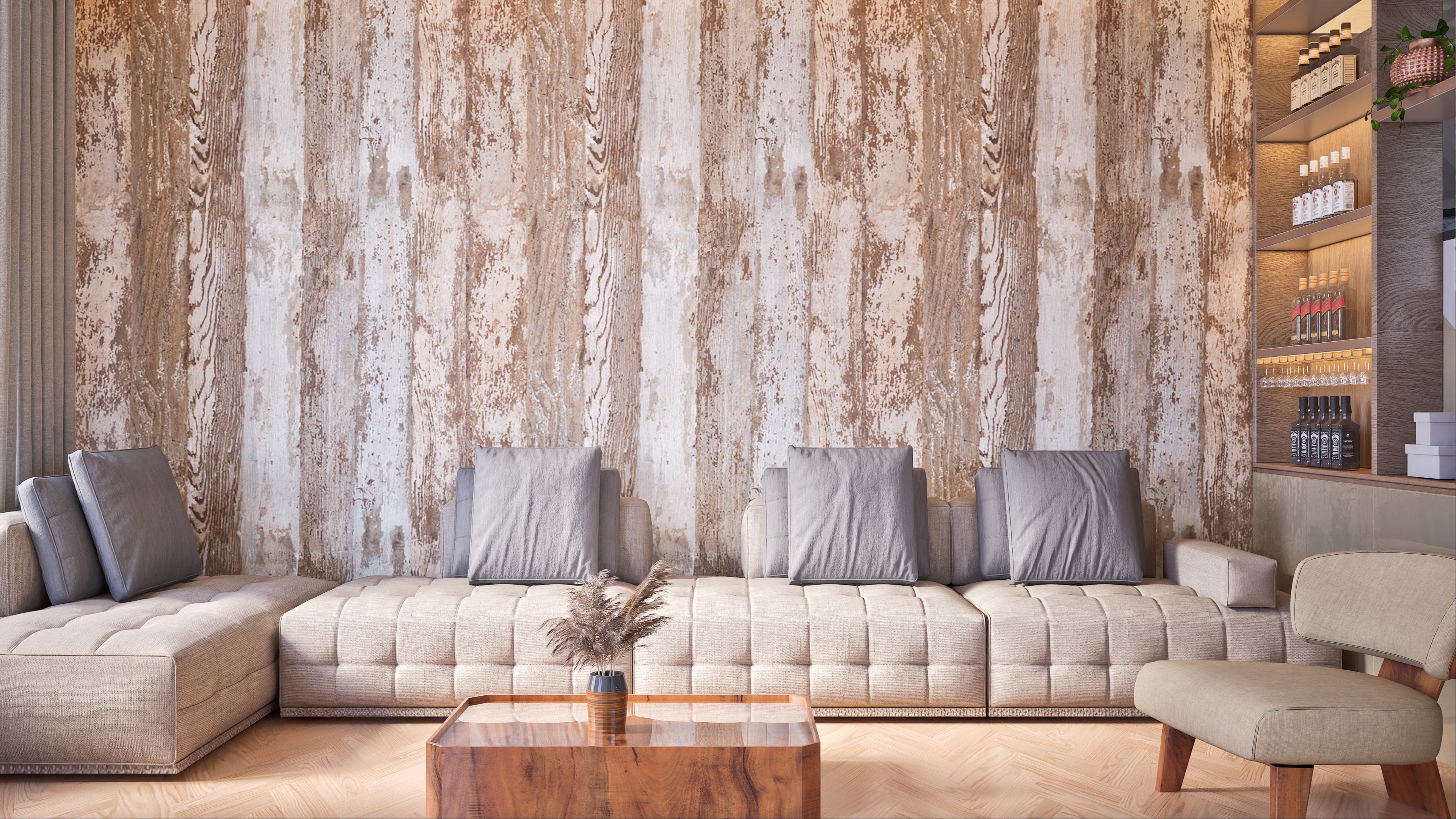 LM 00739 HM Seasoned Wood 8 ft x 4 ft Decorative Laminate - 1 mm