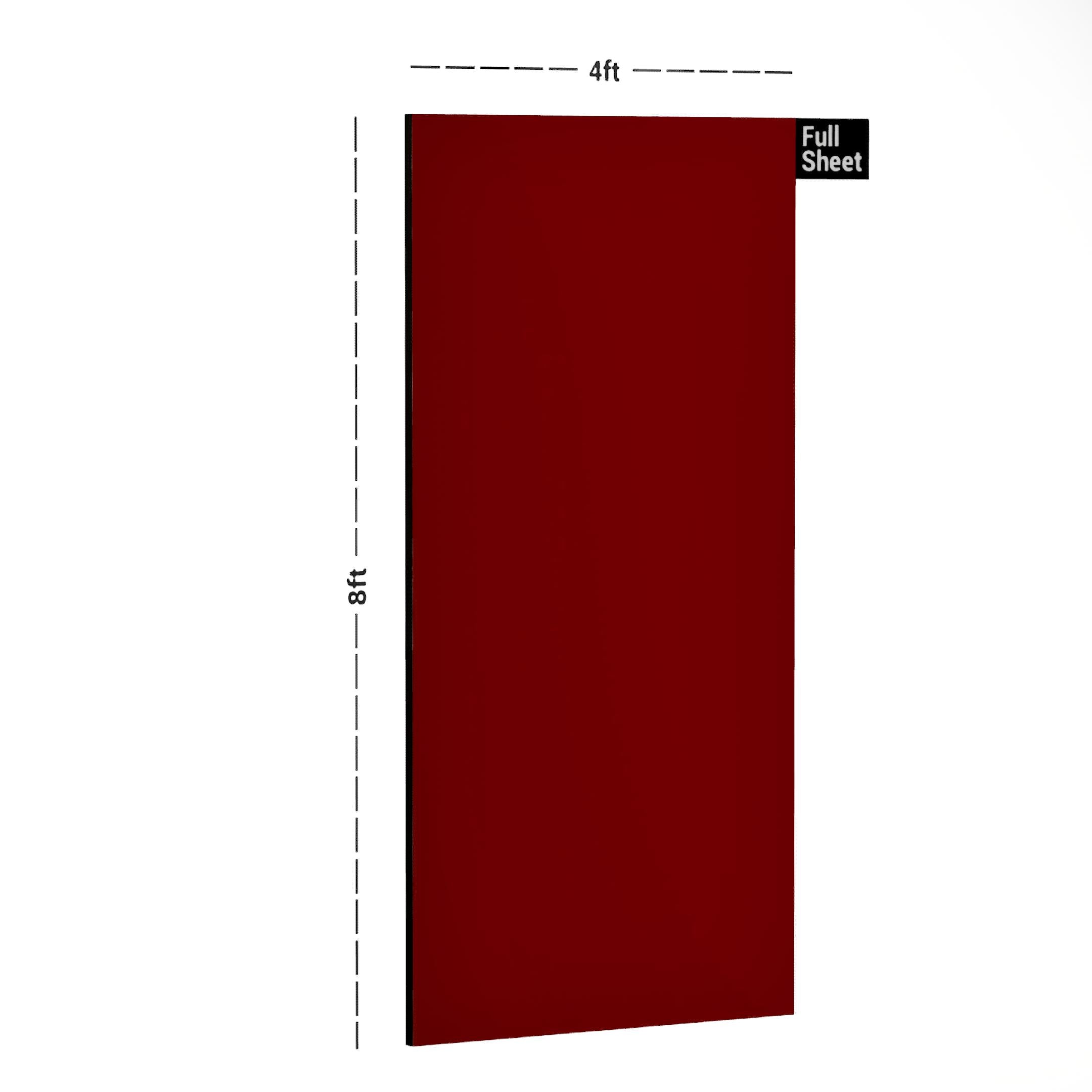 Plain Laminate 8x4 ft Glossy 1.2 mm - Red 8