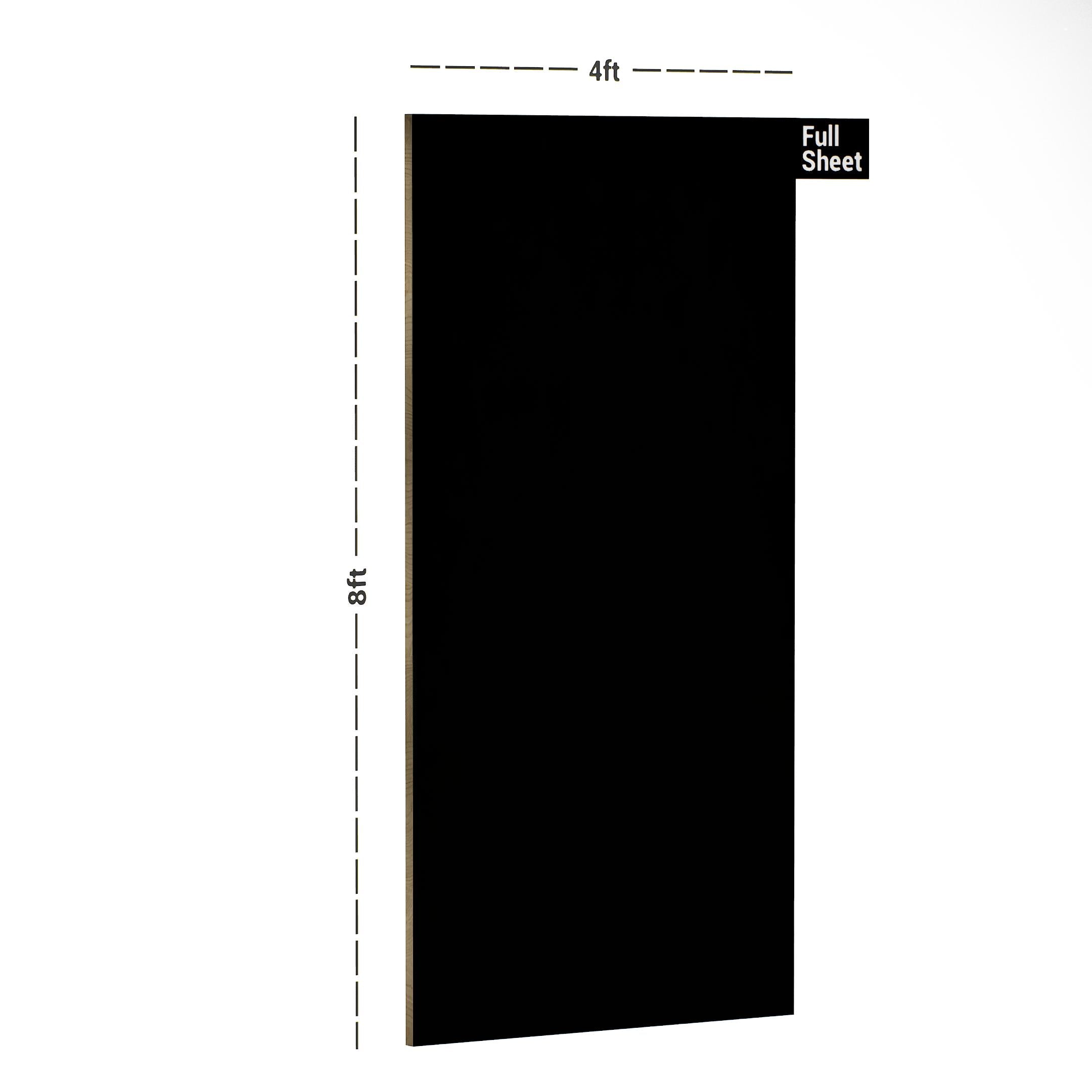 Jet Black Plain Laminate 8x4 ft High Gloss 1 mm - S1111 UG