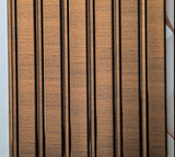 Metaluxe Copper Grain Fluted louver panel, a copper-bronze wood-grain fluted panel with a subtle metallic sheen