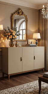 Feather Touch Plain Laminate 8x4 Matte 1 mm - 22133 FT — application view in a elegant dining room