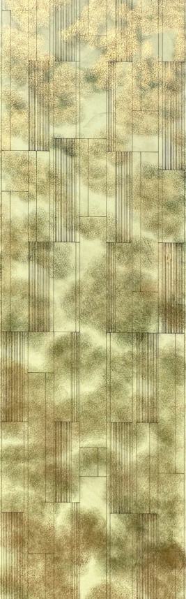 Stelio Hdf Panel Metallic Louvers Brown 8x2 Ft - 22015