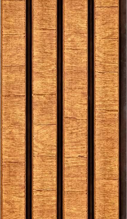 Cassa Series Rough Cut Panel Designer Louvers Brown 8x0.5 Ft - 3367 8