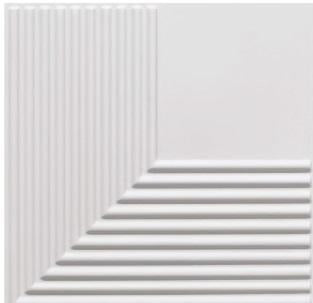 Matt 12.2 X Inch Self Adhesive Wall & Ceiling Panels Designer Louvers White 1x1 Ft - 9011