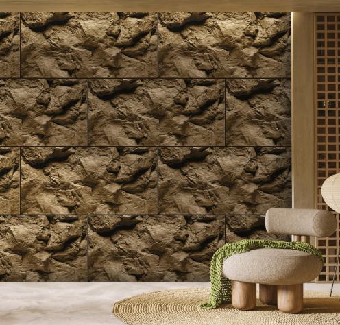 Rocky Mountain Brown Texture Finish PU Stone Panels 4x2 ft marble & stone louvers Brown AR-101