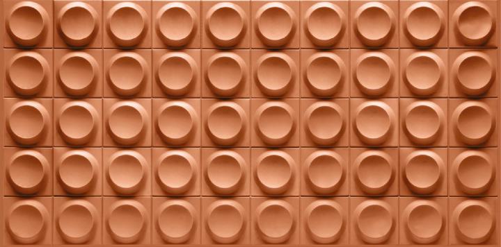 AR-111 Protruding Disk Brown PU Stone Panel 4x2 ft designer louvers Brown AR-111