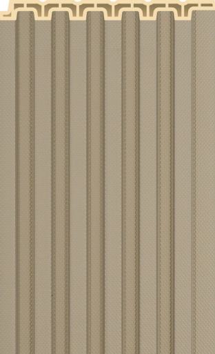 Almond Beige Interlock Wpc Louvers Plain Colors 9.5x0.4 Ft - Pn 02572 G