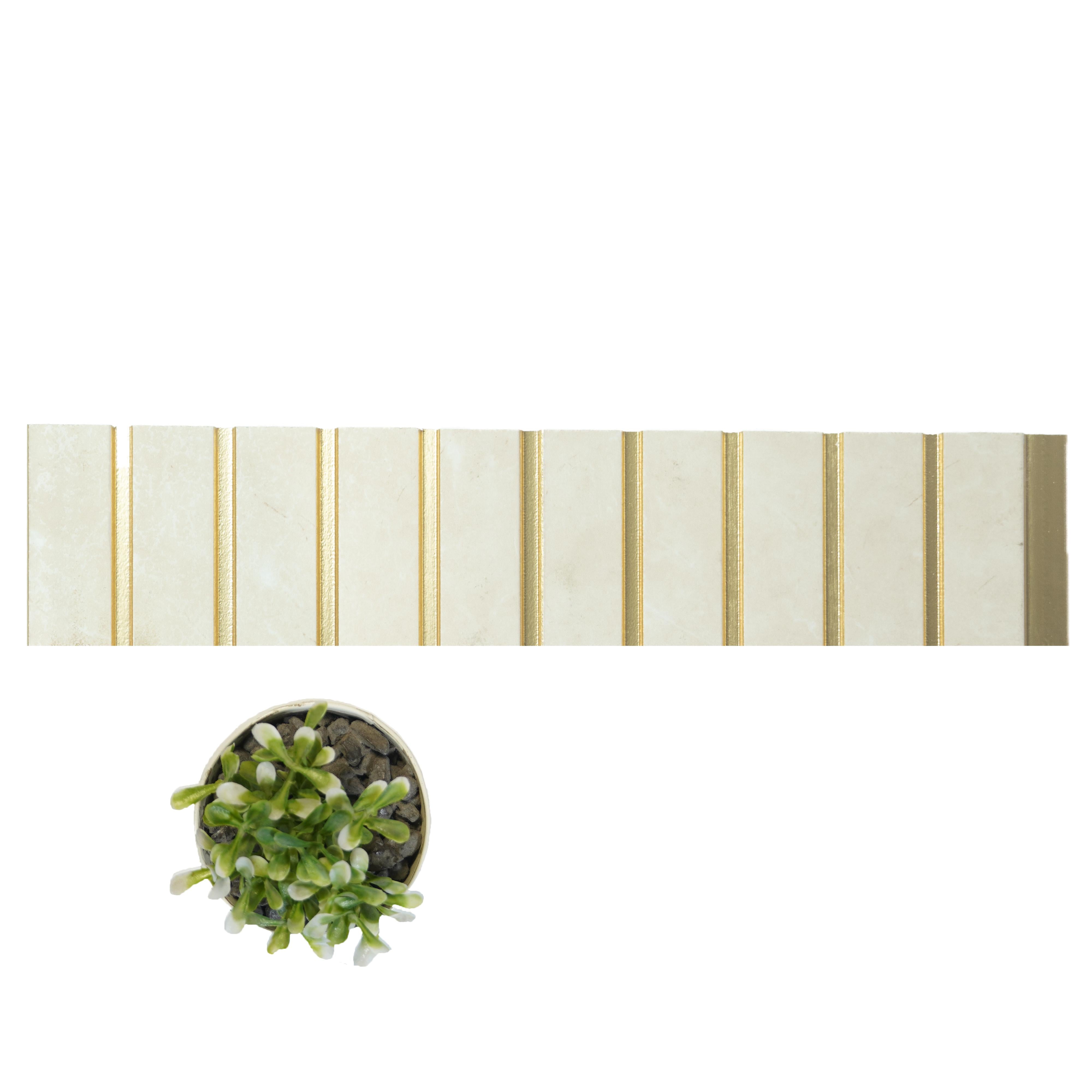 Beige Marble Charcoal Louver & Stone 8x1 Ft - Pn 00764