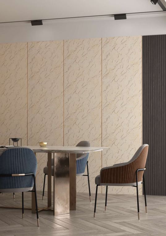 Beige Marble Charcoal Louver & Stone 8x2 Ft - An 9811