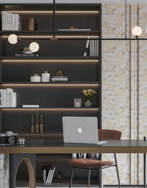 Beige Patterned Charcoal Louver Designer 8x2 Ft - Tr 9620