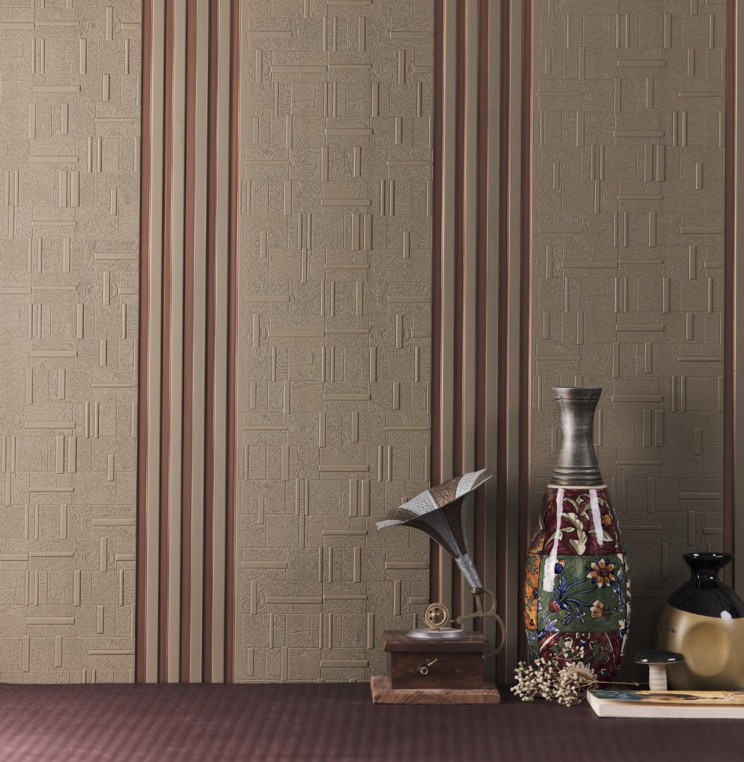 Rang Charcoal Louver Designer Beige 8x1 Ft - Ro 8559