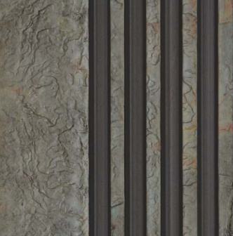 Beige Stone Charcoal Louvers Panel Marble & 9.5x0.39 Ft - Wl 3103